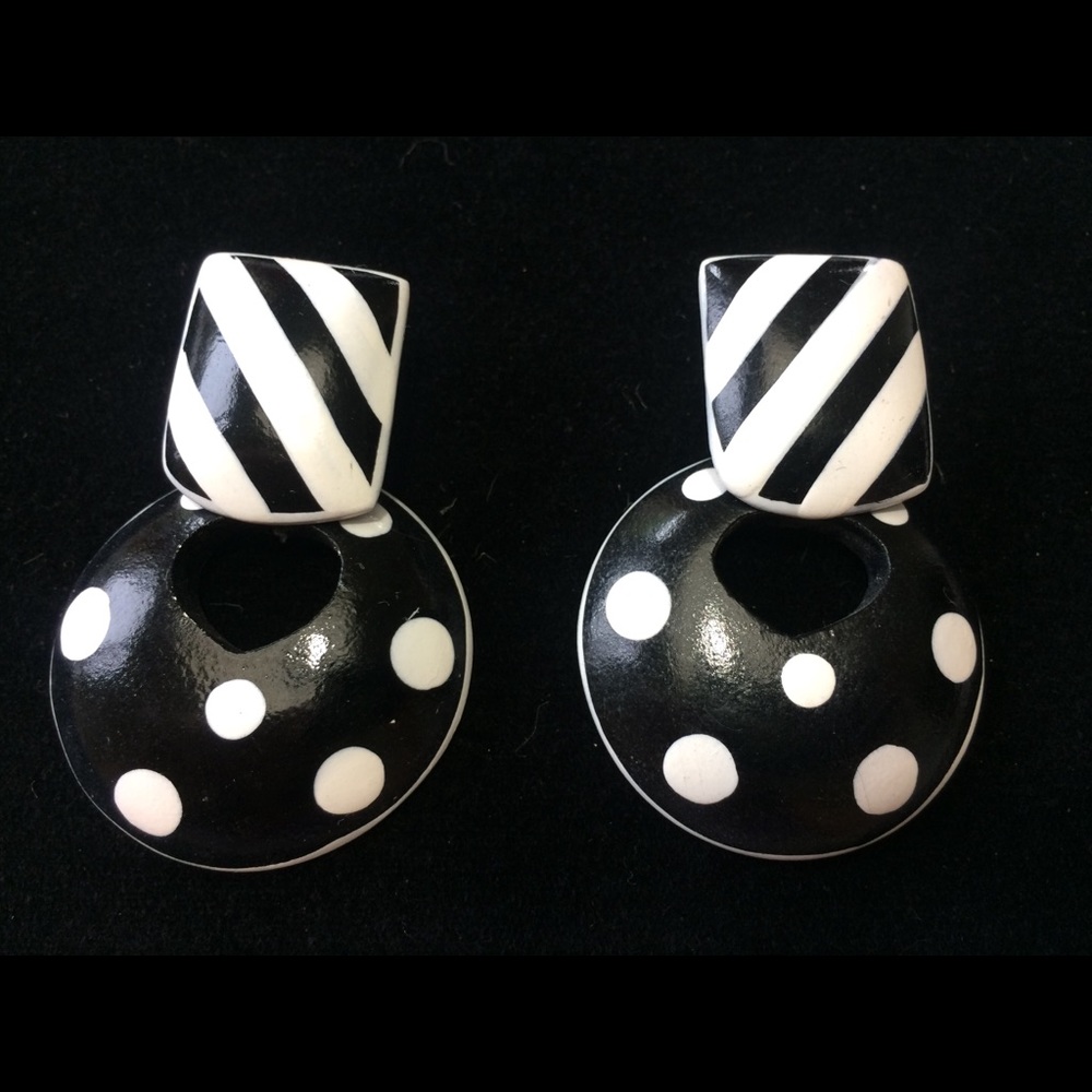 Beautiful Vintage Polka-Dot & striped earrings!